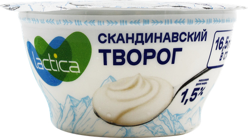 

Творог Lactica Скандинавский натуральный 1.5% 150 г