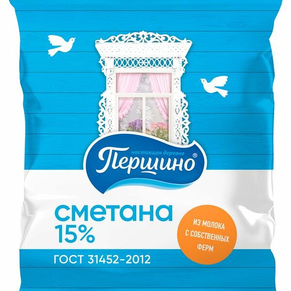 Сметана Першино 15%, 500 г