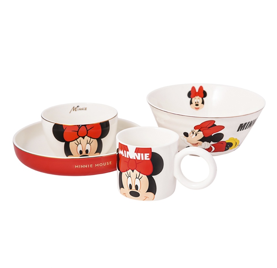 

Набор столовой посуды Mickey & Friends «Минни Маус»: глубокая тарелка, мелкая тарелка, миска, чашка, Disney, Китай