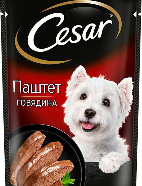 Влажный корм для собак Cesar Паштет с говядиной 80г