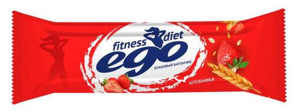 

Батончик злаковый Ego fitness Клубника с витаминами и железом 27 г