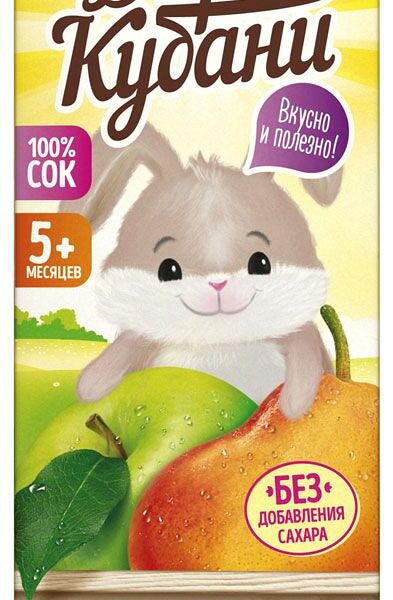 Сок Дары Кубани яблоко-груша, с 5 месяцев 200 мл