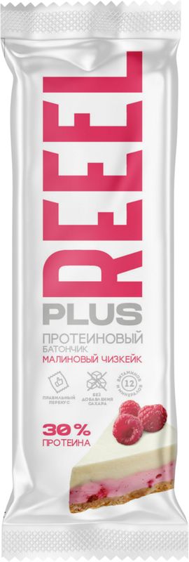 

Батончик Reeel Plus Малиновый чизкейк с высоким содержанием белка 35 г