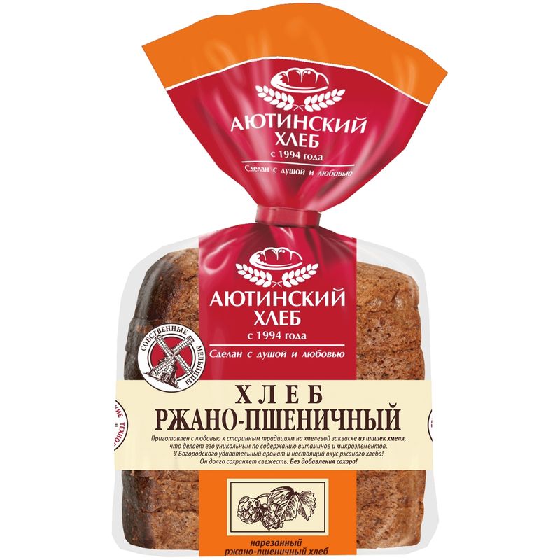 

Хлеб Аютинский Хлеб Ржано-пшеничный нарезанный 330 г