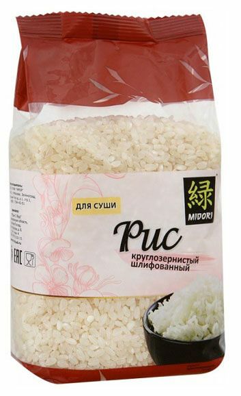 Рис Midori круглозернистый для суши 450 г