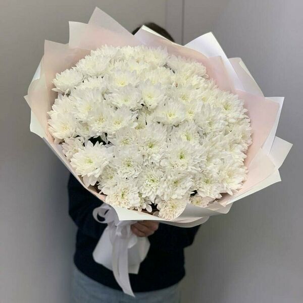 Mono bouquet 15 из 15 кустовых хризантем