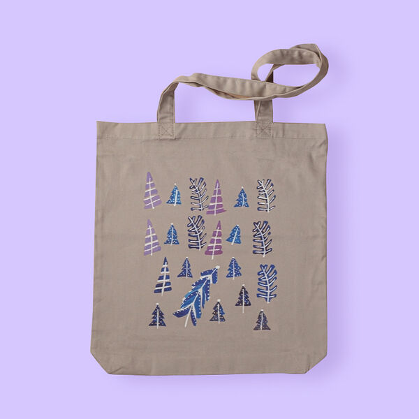 Сумка - шоппер с рисунком Синие ели 
