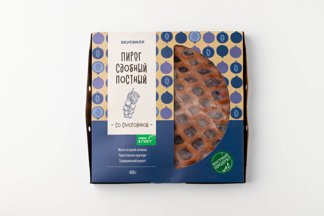 

Пирог сдобный постный со смородиной, заморозка Продукт замороженный 420 г