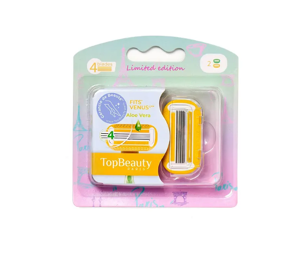 Cменные кассеты женские Toptech TopBeauty Paris 4 лезвия, 2 сменные кассеты