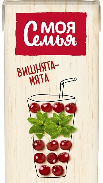 Напиток Моя Семья Вишнята-мята 1.93л