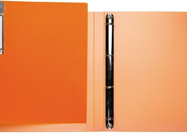 Папка Hatber Diamond Neon HD на 4-х кольцах А4 оранжевая