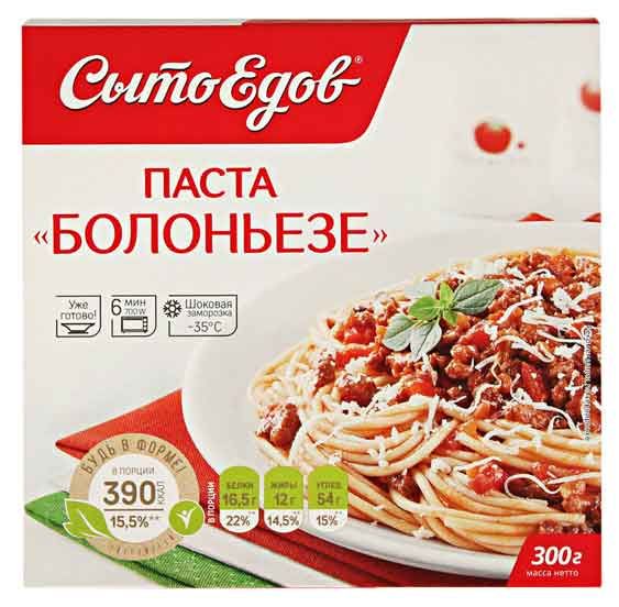 

Паста Болоньезе Сытоедов в томатно-мясном соусе с сыром 300 г
