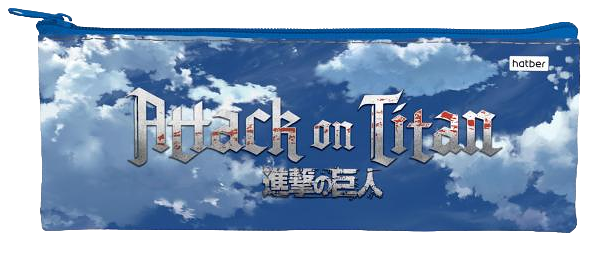 Пенал Hatber Атака Титанов мягкий на молнии, 195х75 мм