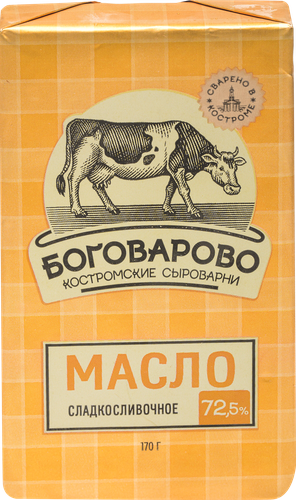

Масло сладкосливочное Боговарово 72,5% 170 г
