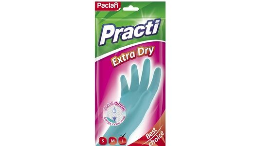 Перчатки резиновые Paclan Practi Extra Dry с флокированным покрытие размер L