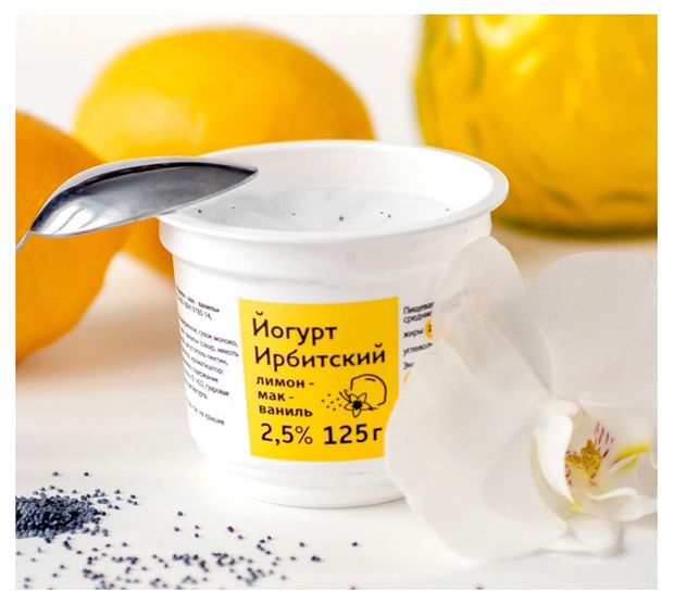 

Йогурт ложковый Ирбитский Лимон мак ваниль 2,5% 125 г