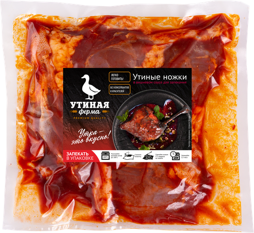 

Ножки утиные Утиная ферма в вишневом соусе в пакете для запекания, вес