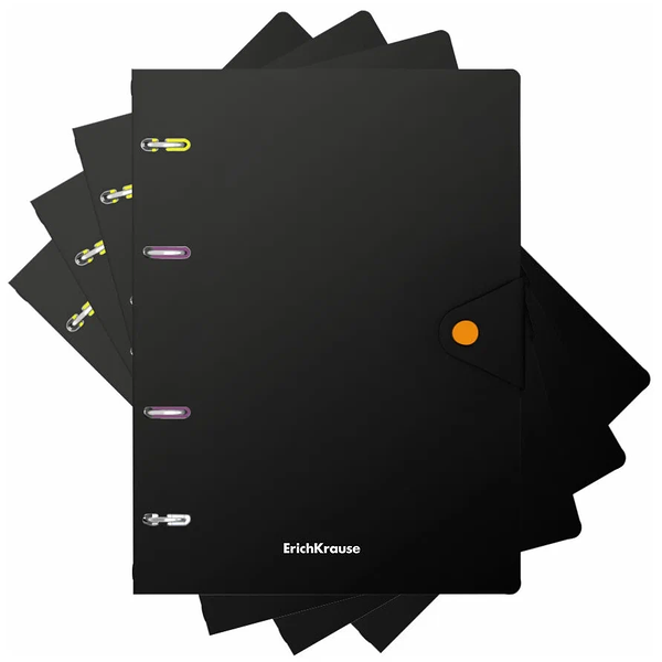 Тетрадь ERICHKRAUSE Accent, А5, 80 листов, в клетку, на кнопке, на кольцах, в ассортименте, Арт. 51429