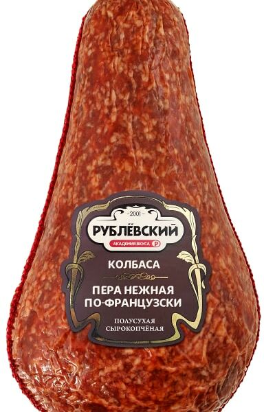 Колбаса Рублевский Пера нежная по-Французски сырокопченая 0.3-0.5кг