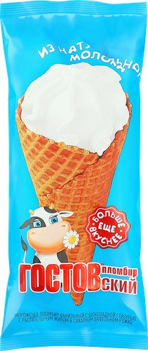

Мороженое Гостовский Пломбир ванильный с шоколадной глазурью 12% 100 г