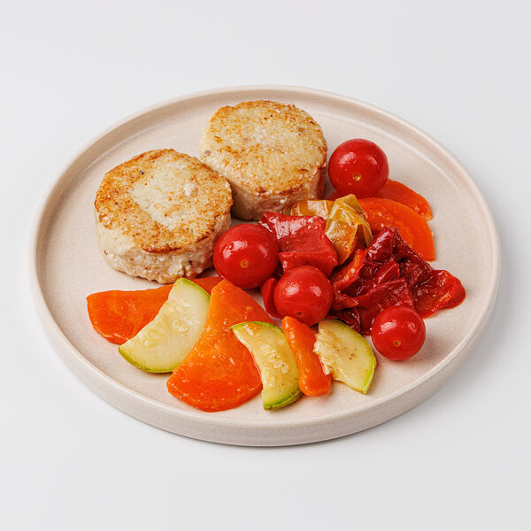Котлетки рыбные с запеченными овощами 180 г