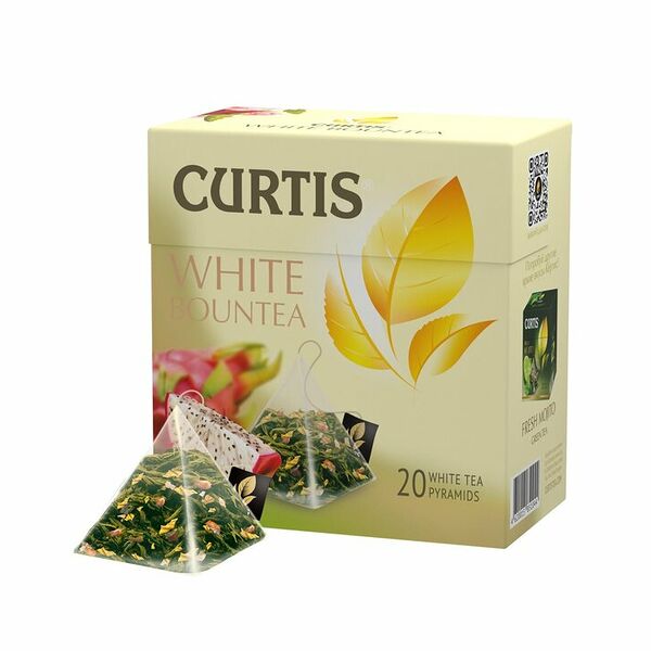 Чай белый листовой white bountea (вайт бунтеа) ТМ Curtis (Кертис), 20х1,7г