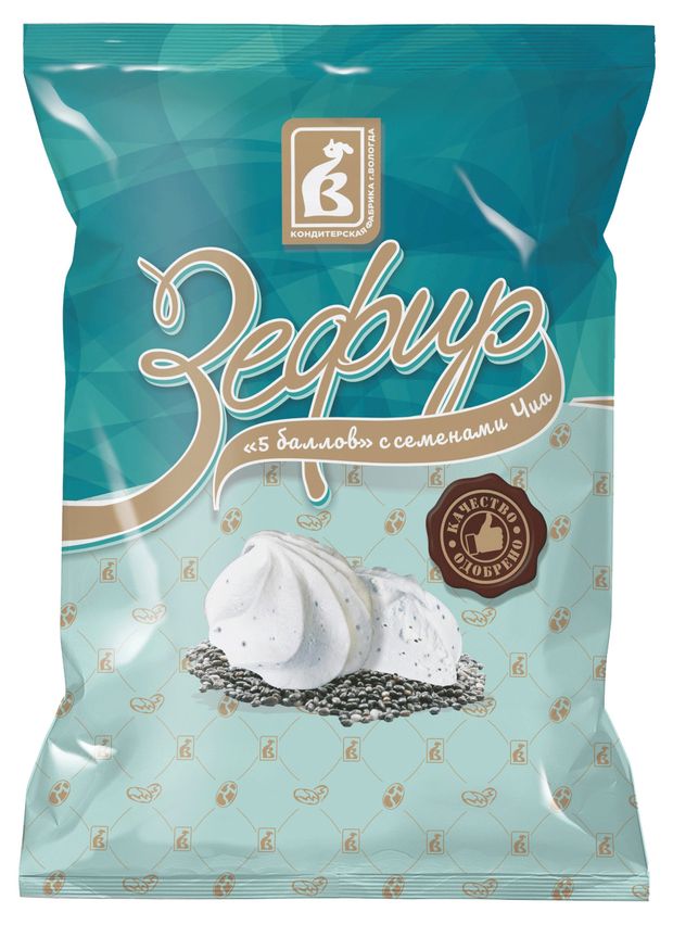 

Зефир Вологодская кондитеская фабрика 5 баллов с семенами чиа 250 г