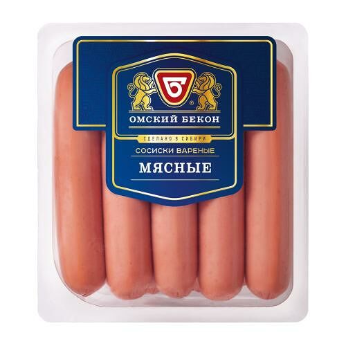 Сосиски Омский бекон Мясные 380 г