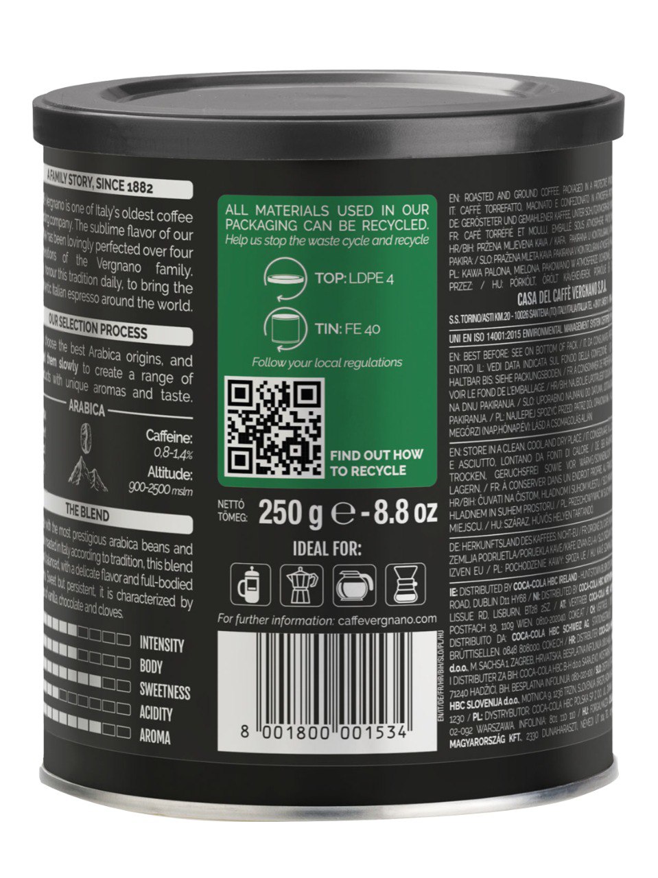 

Кофе Caffe Vergnano Arabica Moka молотый 250 г