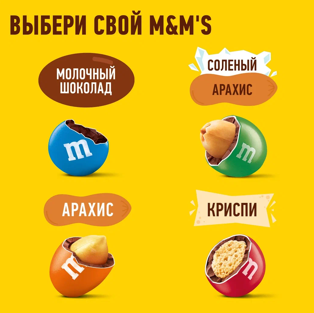 

Конфеты M&M's драже с арахисом и молочным шоколадом для компании 360 г