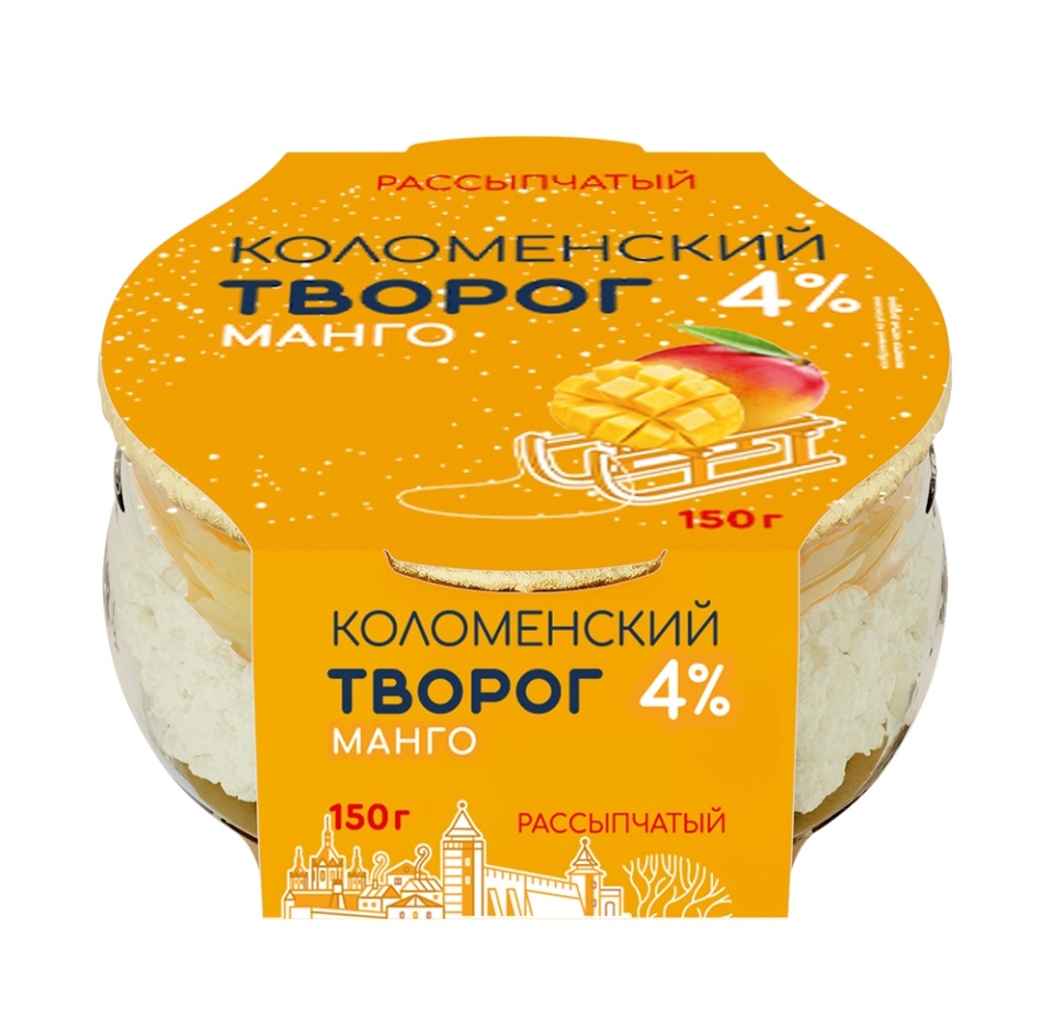 

Творог рассыпчатый Коломенский с наполнителем Манго 4% 150 г