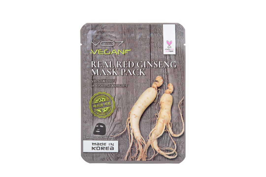 

Омолаживающая маска для лица VO7 Real Vegan с экстрактом корня красного женьшеня 25 г