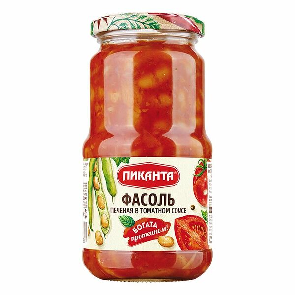 Фасоль печёная Пиканта в томатном соусе, 470 г