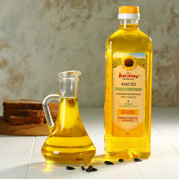 Масло подсолнечное холодного отжима нерафинированное МясновЪ Буфет от КуулКлевер 1 л