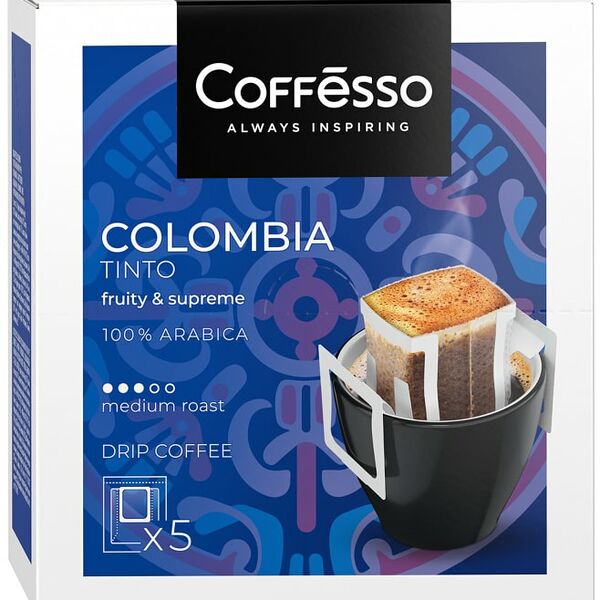 Кофе молотый Coffesso в дрип-пакетах Colombia Tinto 5шт*10г