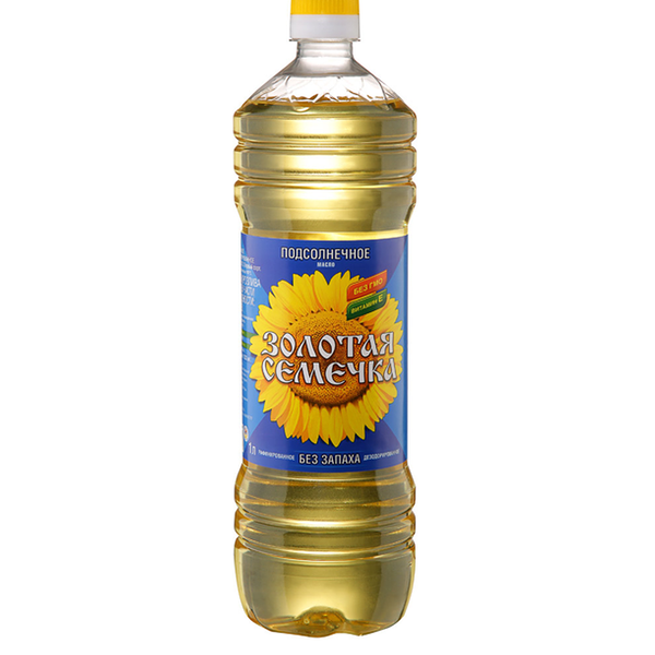 Масло подсолнечное Золотая Семечка рафинированное, дезодорированное без запаха 1л