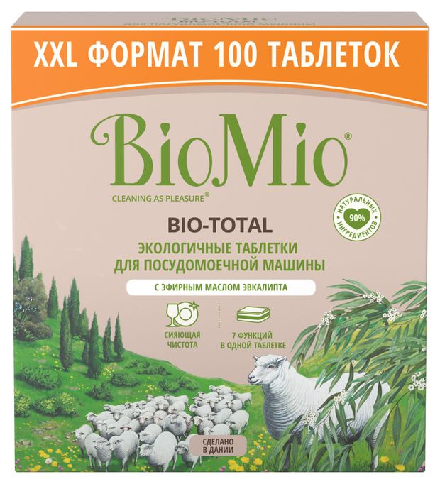 

Таблетки для посудомоечной машины Biomio с маслом эвкалипта, 100 шт × 20 г