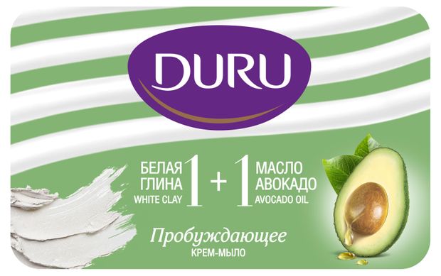 

Крем-мыло кусковое Глина Масло авокадо Duru 1+1 80 г