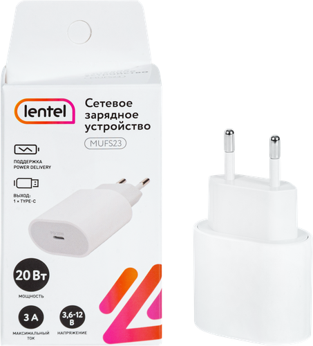 

Зарядное устройство Lentel 20Вт Type-C MUFS23