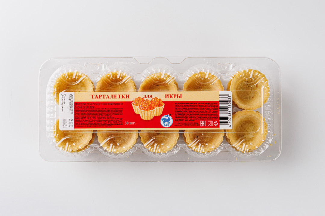 

Тарталетки КиТ для икры 30 шт. 180 г