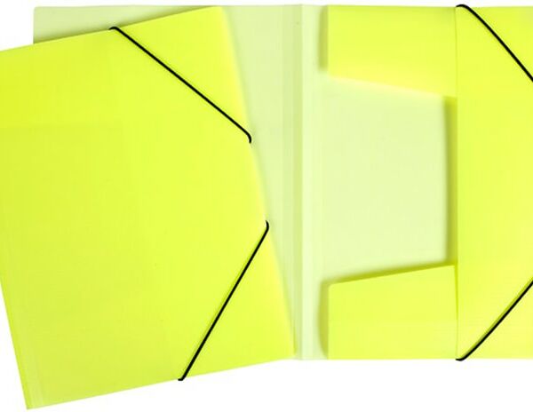 Папка Hatber HD Diamond Neon с клапанами А4 желтая