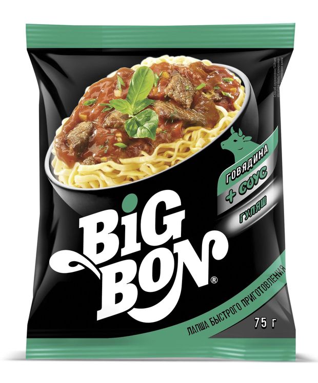 

Лапша BigBon говядина и соус гуляш 75 г