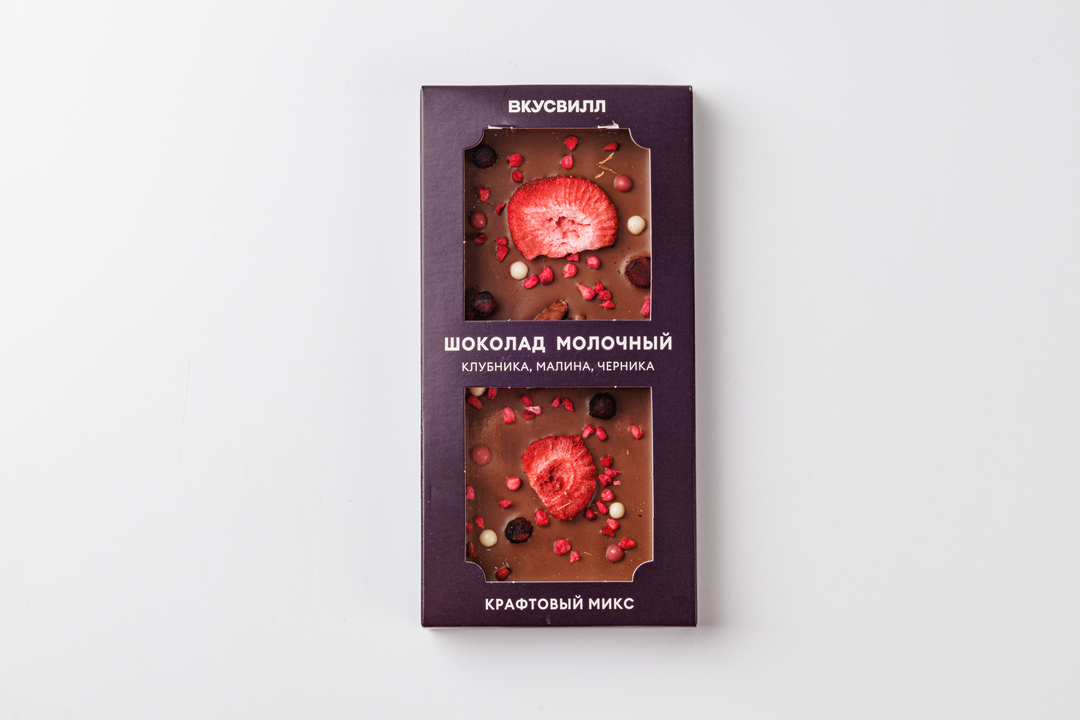 

Шоколад молочный Крафтовый микс - клубника, малина, черника 70 г