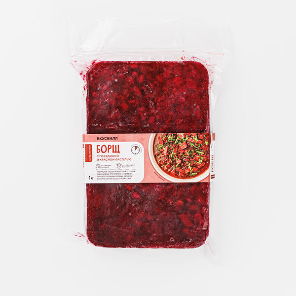 Борщ с говядиной и красной фасолью, замороженный