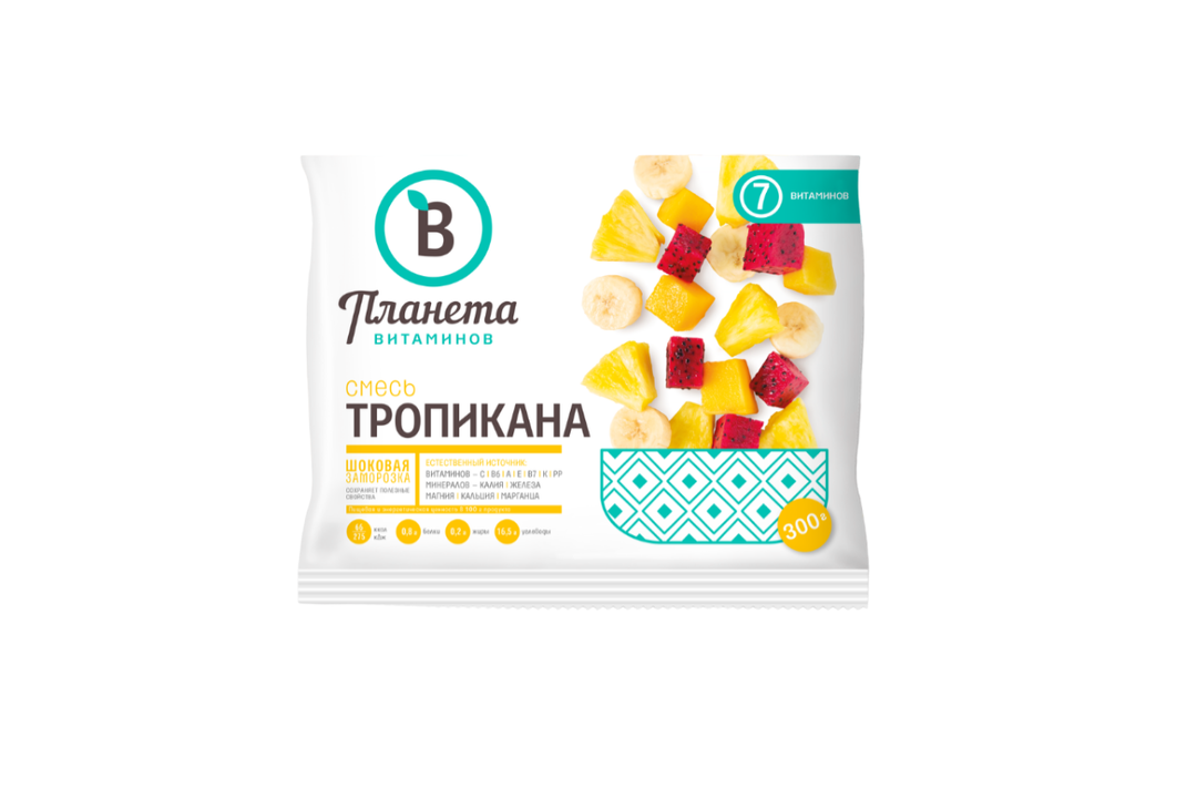 

Смесь из фруктов Планета Витаминов Тропикана замороженная 300 г