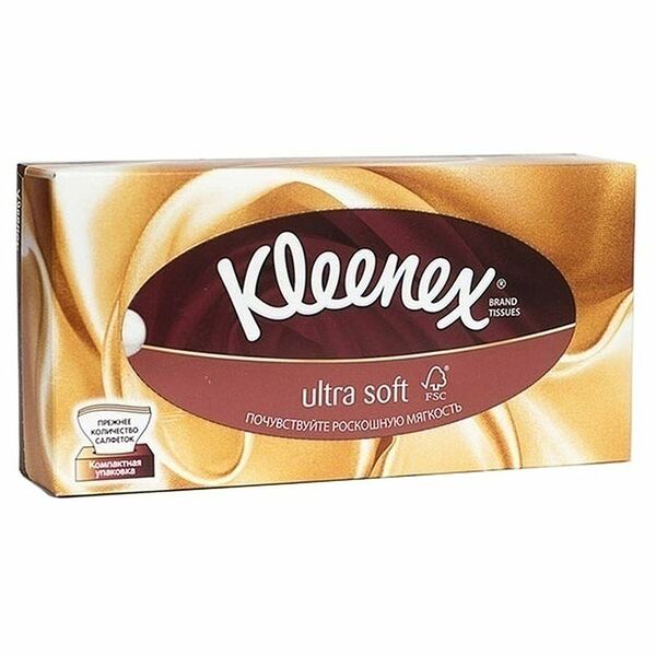 Салфетки Kleenex в коробе Ultra Soft, 56 шт