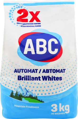 

Стиральный порошок ABC Brilliant Whites Горная свежесть 3 кг