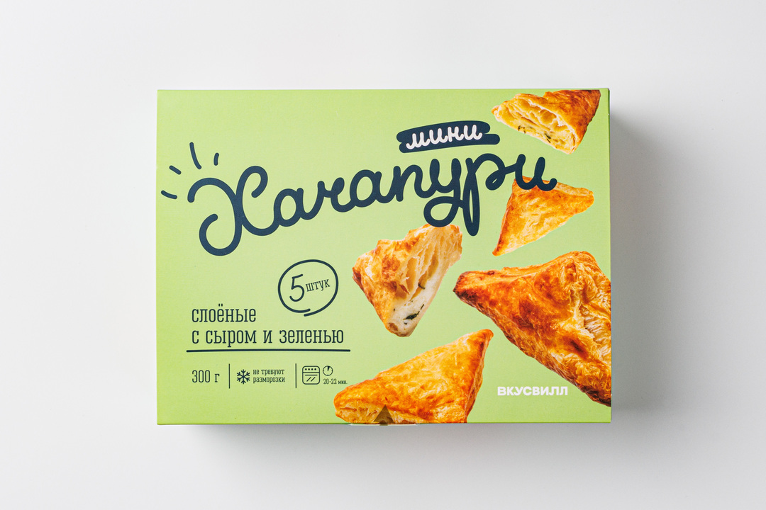 

Хачапури ВкусВилл мини слоеные с сыром и зеленью, замороженные 300 г