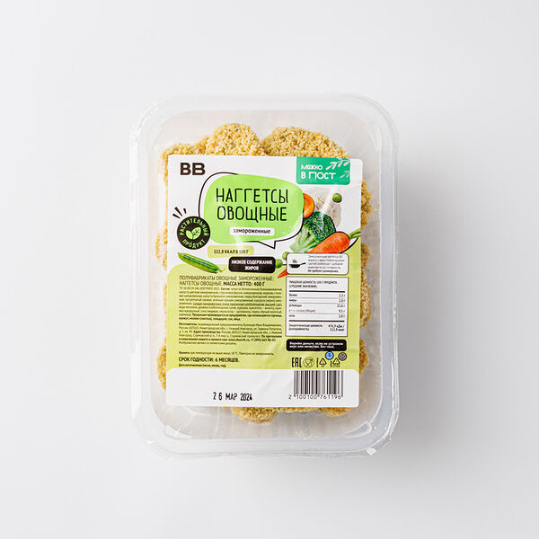 Наггетсы ВкусВилл овощные, замороженные