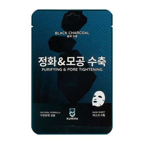 Маска Kumiho тканевая для лица очищающая с черным углем 20 мл